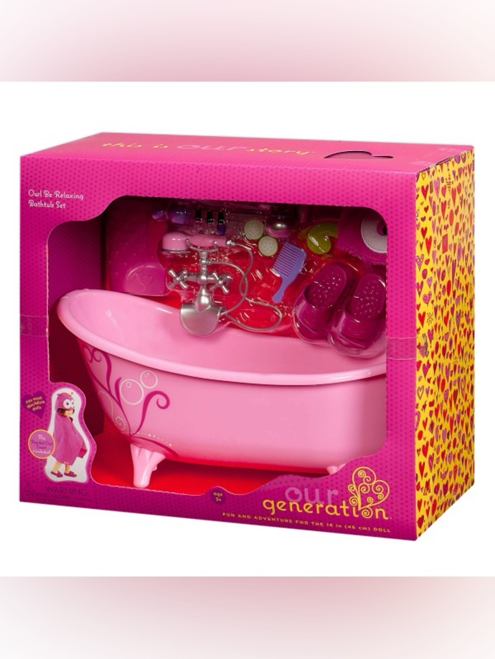 Our Generation 18 inch Doll Pink Bathtub + Accessories - Picture 9 of 9